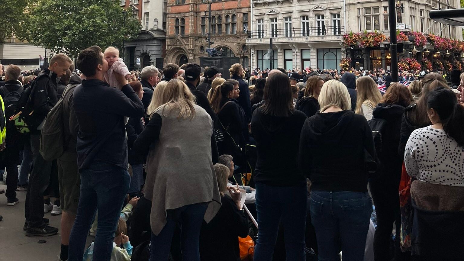At Westminster Abbey, people gathered for the Queen's funeral