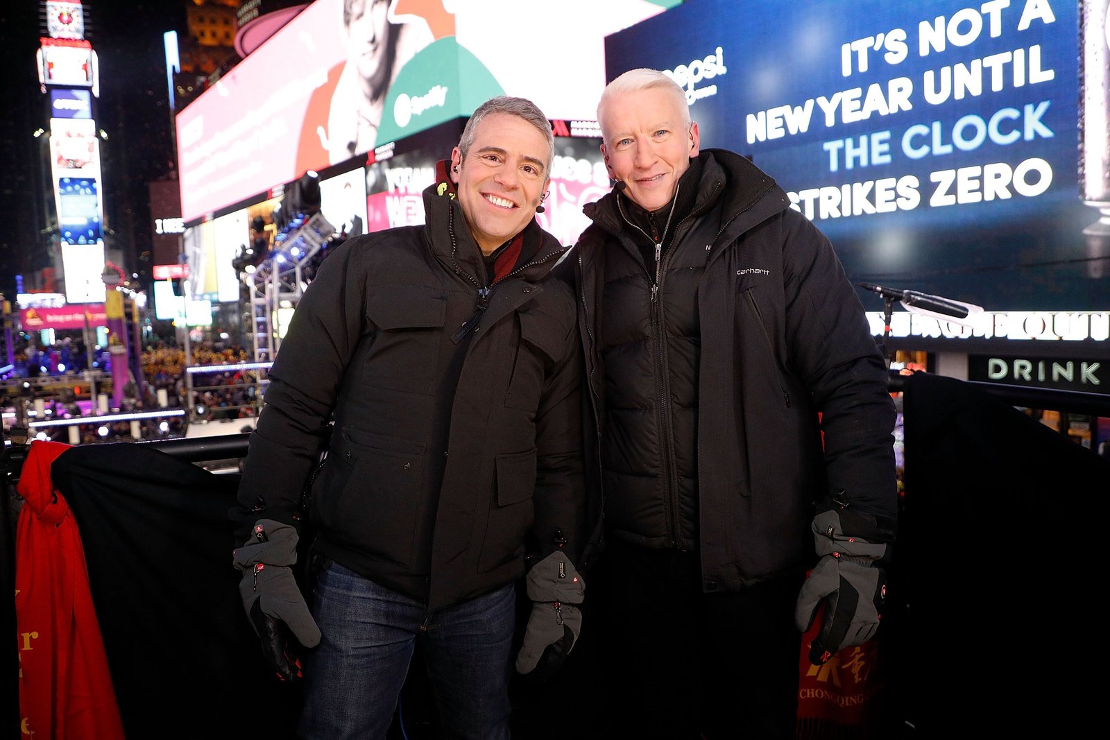 Andy Cohen and Anderson Cooper bring booze back to CNN to toast 2024