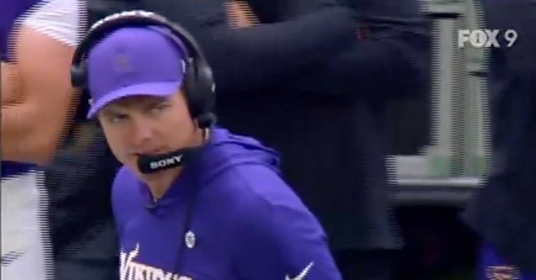 Vikings coach Kevin O’Connell drops NSFW reaction to penalty during in-game interview