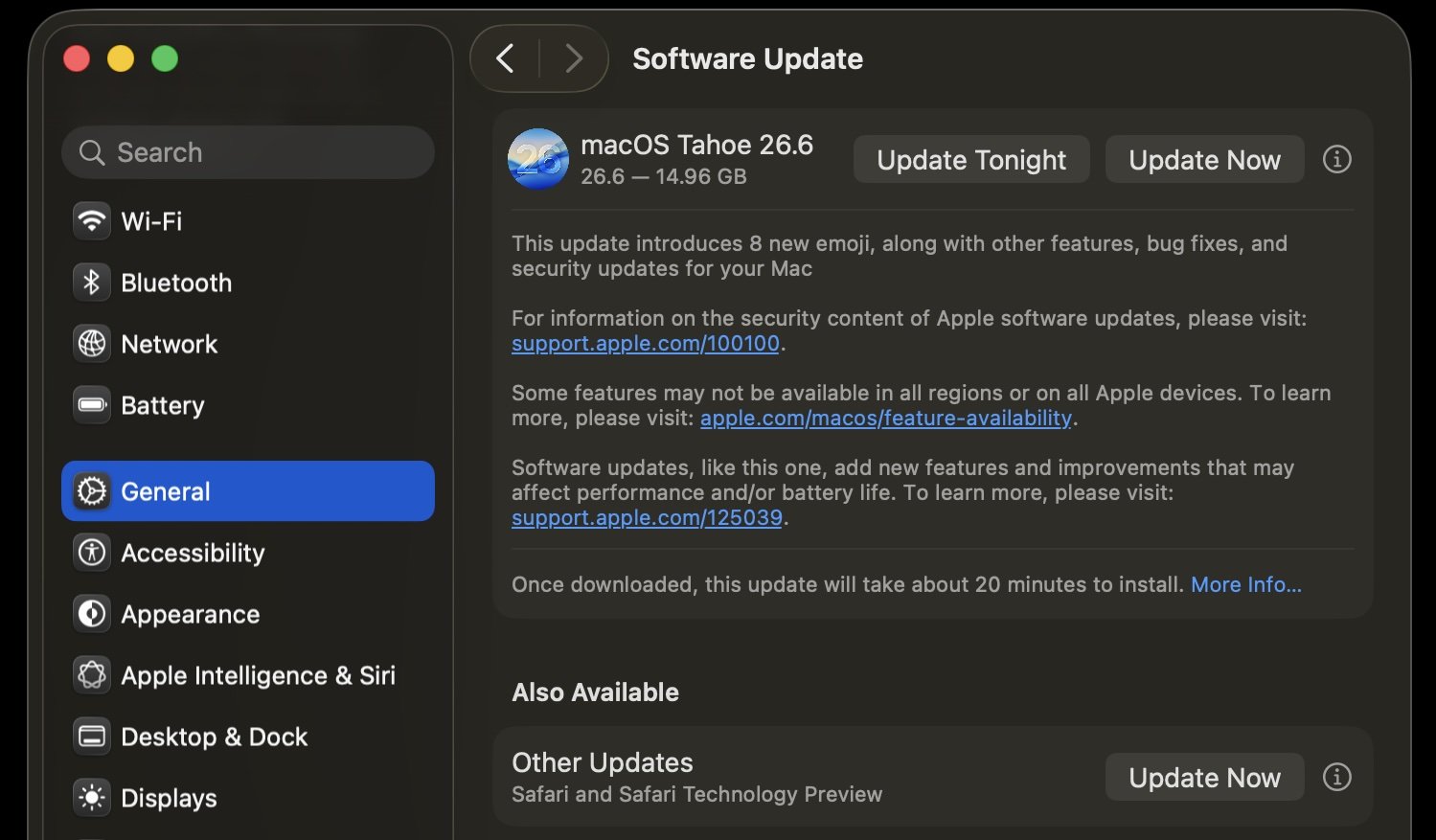 MacOS Tahoe 26.6 Update Released for Mac