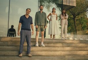 Michael Angelo Covino Kyle Marvin Adria Arjona and Dakota Johnson in SPLITSVILLE