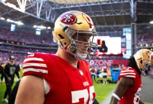 Dec 17 2023 Glendale Arizona USA San Francisco 49ers offensive lineman Ben Bartch 78 against the Arizona Cardinals at State Farm Stadium. Mark J. Rebilas USA TODAY Sports