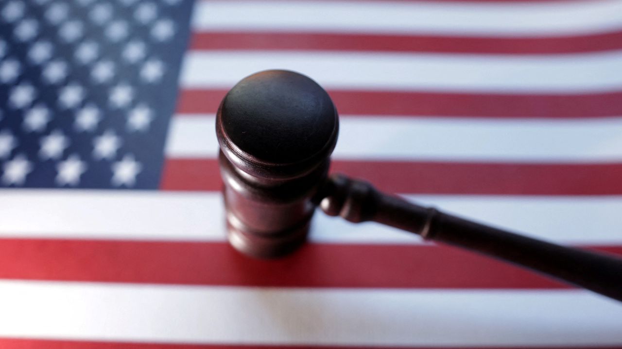 U.S. flag and gavel
