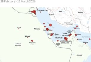 iran 2026 map Iran strikes vs neigh