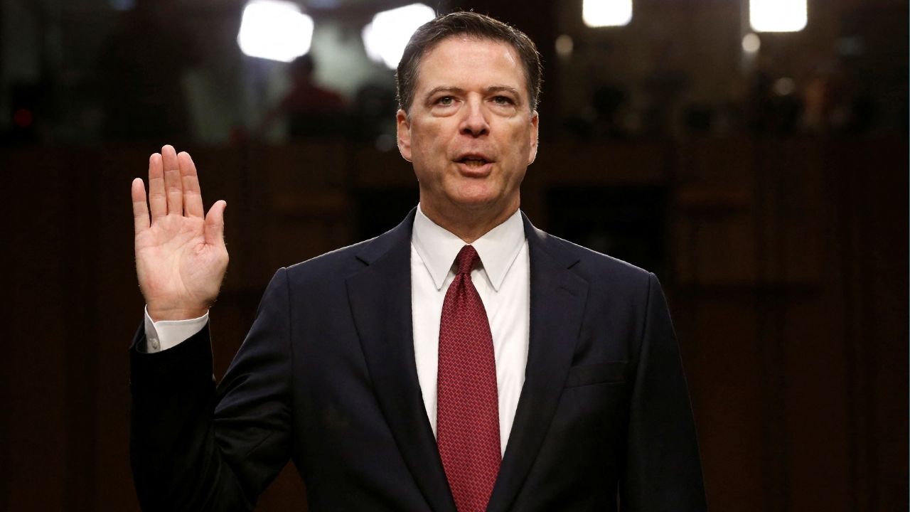 Former FBI Director James Comey is sworn in prior to testifying before a Senate Intelligence Committee hearing on Russias alleged interference in the 2016 U.S. presidential election on Capitol Hi