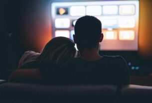 watching television