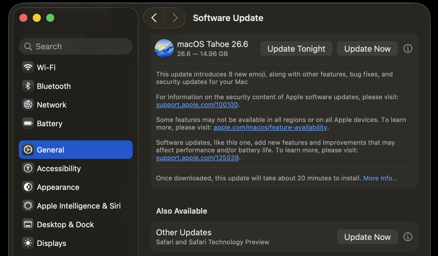 macos tahoe 26 6 update